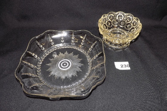 Moon & Stars Pattern Glass Dish 4.75" x 2.75"