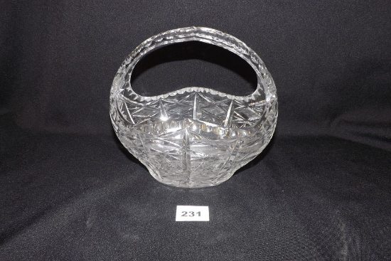 Crystal Glass Basket, patterned glass