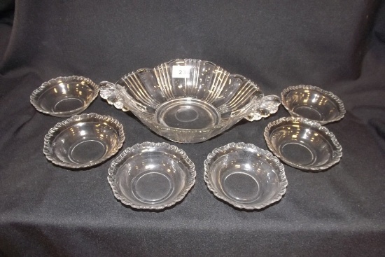 7 piece Patterned Glass Bowl Set