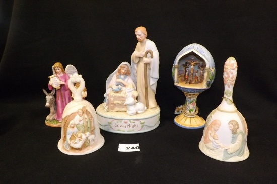 Christian Nativity Bells, Music Box, Egg