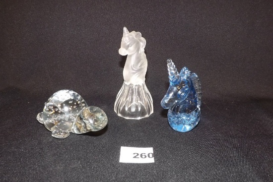 Glass Animal Figurines (3)