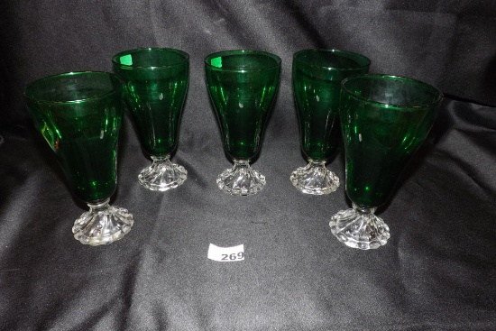 Vintage Fostoria Colonial Dame Ice Tea Glasses (5)