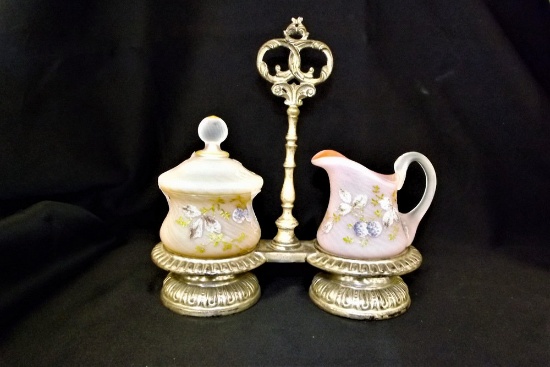 Vintage Sugar & Creamer on Stand