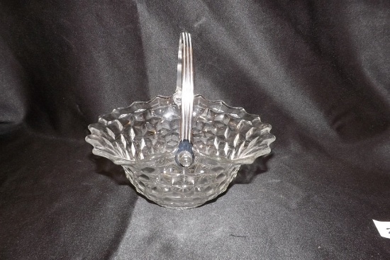 American Fostoria Basket w/metal handle