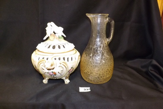 Dresden Bird Bowl & Pitcher