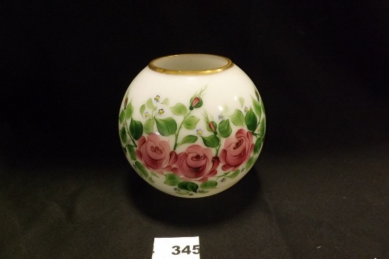 Rainbow Glass Vase ? w/roses & leaves