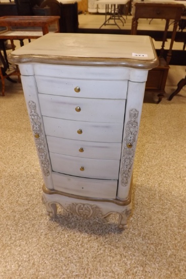 White Wood Jewelry Armoire