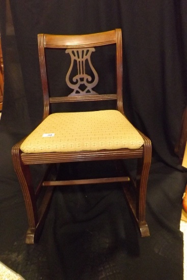 Harp Design Rocking Chair w/Upholstered Seat