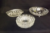Glass Saucers, Footed Bowl, Divided Tray