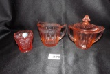 Pink Depression Glass Creamer/Sugar