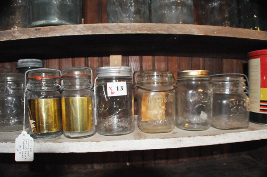 6 ASSORTED CANNING/GLASS JARS