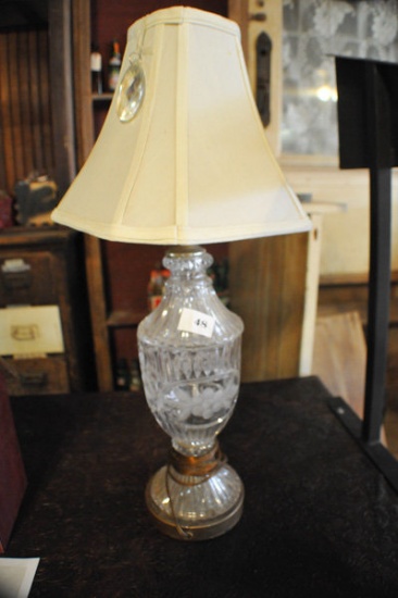 GLASS LAMP W/SHADE (2)