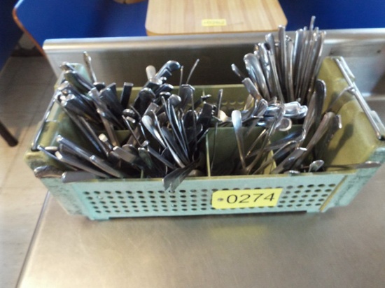plastic utensil tray w/utensils