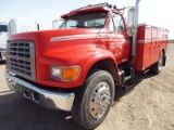 1995 Red  Ford F800 Service Truck