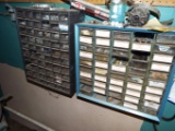 Storage bin with drawers and misc. screws, bolts