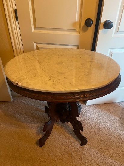 American Victorian Marble Top Parlor Table