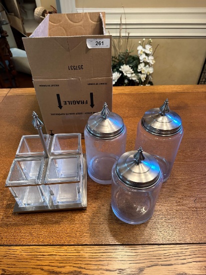 (4) Glass Canister Set