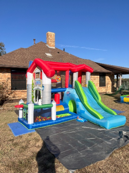 Young Childrens Colorful Industrial Bounce House