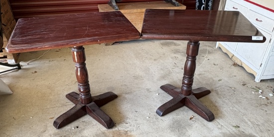 Wooden Tables With Cast Iron Brackets