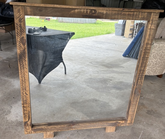 Large Mossy Oak Wooden Etched Mirror