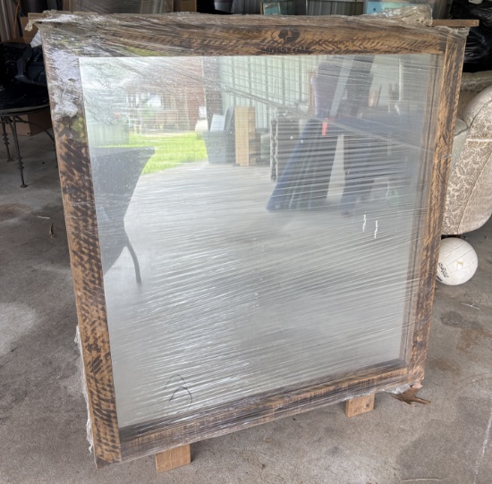 Large Mossy Oak Wooden Etched Mirror