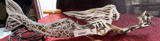 Wooden Mermaid Hanging Decor