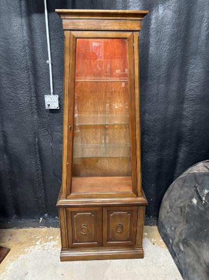 Three Tier Vintage Display Cab. W/ Under Storage