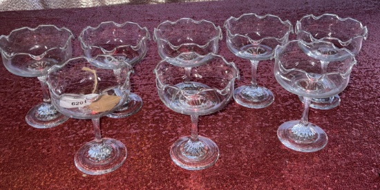 Vintage Crystal Elegant Dessert Ruffled Glasses