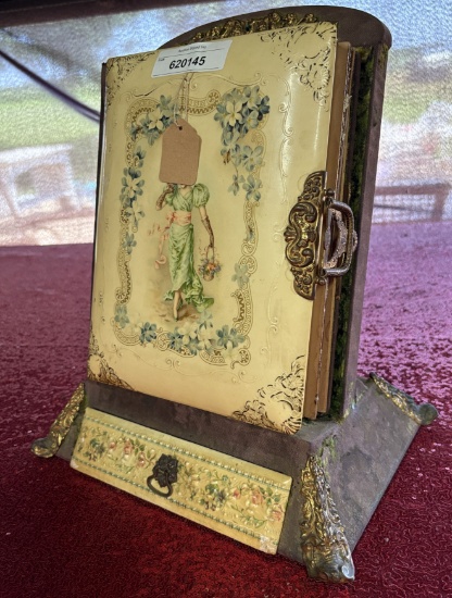 Vintage 19th Century Photo Album On Stand With Pho