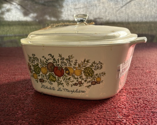 Serving Dish W/ Vegetable Design On Front