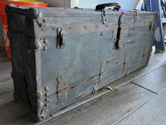 Antique Wooden Tool Box w/ Fabric Cover