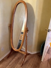Traditional Oval Wooden Cheval Floor Mirror
