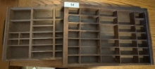 Vintage Wooden Letterpress Drawer Organizers