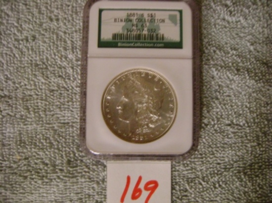 1 - 1881 S Binion Morgan dollar Coll. MS 63