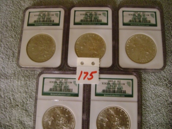 5 - 1883 O Binion Morgan dollar Coll. MS 63