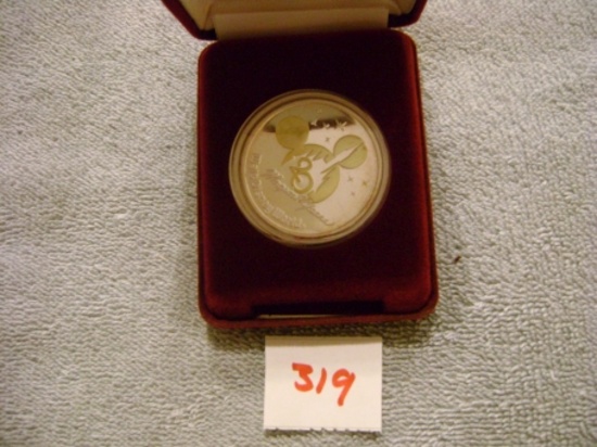 1- 1971 to 1991 Proof 1 oz. Silver 24 kt. Gold Clad 20th Anniv. Walt Disney World