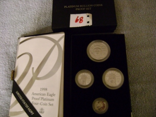 1 - 1998 American Eagle Proof Platinum 4 coin set