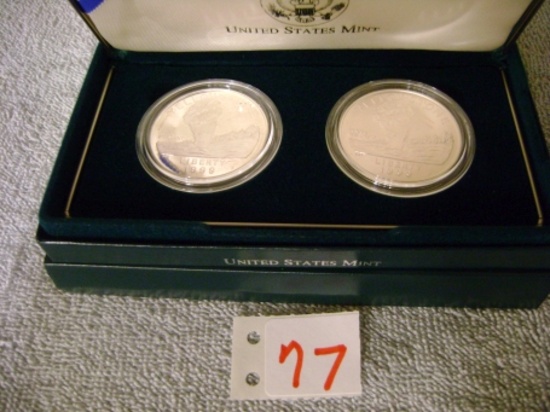 2 - 1999 Yellowstone National Park 2 pc 1oz Silver Proof & UNC Sets