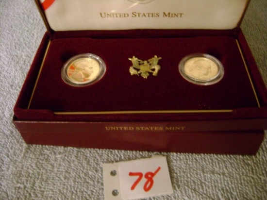 2 - 1999 George Washington Bicentennial UNC & Proof $5 Gold Sets