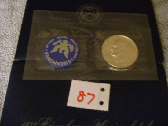 5 - 1973 S Ike BU Silver dollar in blue envelopes