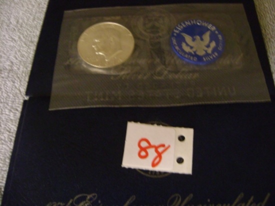 5 - 1974 S Ike BU Silver dollar in blue envelopes