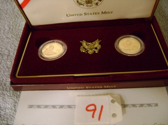 1 - Franklin Delano Roosevelt Memorial UNC & Proof $5 Gold Sets