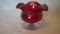 Stretch red bowl on pedestal 4.5”x6”