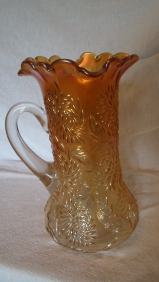 Marigold chrysanthemum pitcher 10.5”