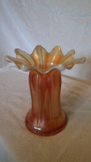 Peach opal vase 6”