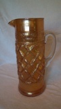 Marigold lattice & leaves pitcher 12”x5”
