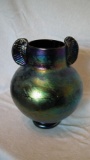 Purple vase signed Denard (?) 1993 10.5”x9”