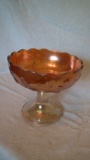 Marigold cherries pedestal bowl 6.75”x7”