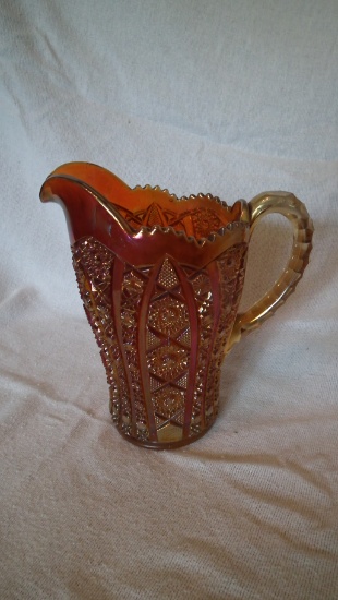 Marigold cut glass pitcher 8”x5”