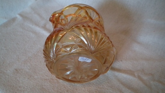 Marigold cut glass pitcher 5”x4.5”. marked C